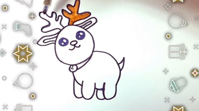 Bolalar uchun Kiyik rasm chizish | Drawing Deer for children | Как просто нарисовать оленя для дете смотреть онлайн