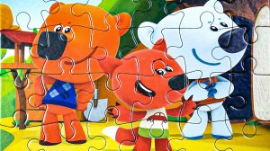 Кеша Тучка и Лисичка - собираем пазлы для малышей с героями мультика Мимимишки Раскрашка ТВ