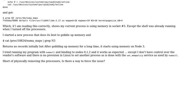 Unix & Linux: How to disable memory for a NUMA node on a Linux system? смотреть онлайн