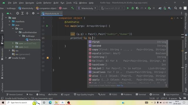 How to use pair in Kotlin Android Studio смотреть онлайн