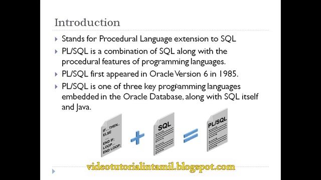 PL/SQL tutorial in tamil - Introduction смотреть онлайн