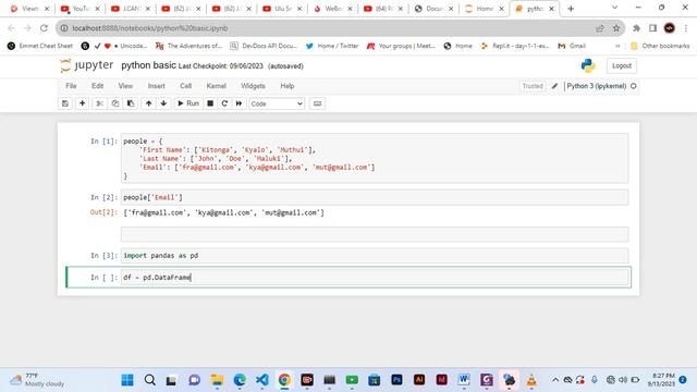 PART 10: DISPLAY DATAFRAME (COLUMN AND ROWS FROM PYTHON DICTIONARY) USING PANDAS смотреть онлайн