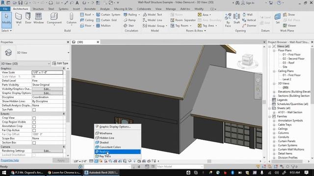Changing Visual Style to Realistic in Revit смотреть онлайн