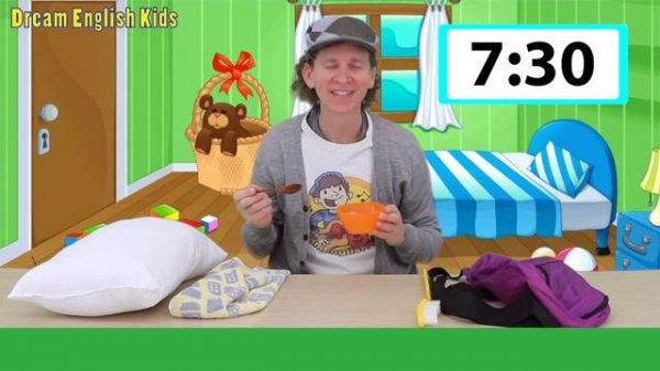 In The Morning | Morning Routines Song with Time | Dream English Kids