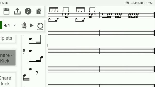 Drum Patterns Creator. Drum notation. Application for Android смотреть онлайн