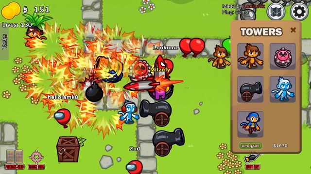 Bloons TD 6 Mod in Among Us смотреть онлайн