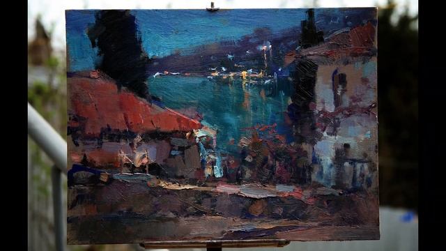 866 КАК ПИСАТЬ ВЕЧЕРНИЙ ПЕЙЗАЖ _ рисование. Короленков