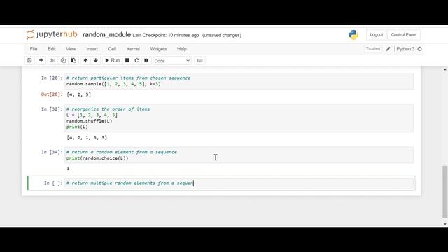 'random' module in Python смотреть онлайн