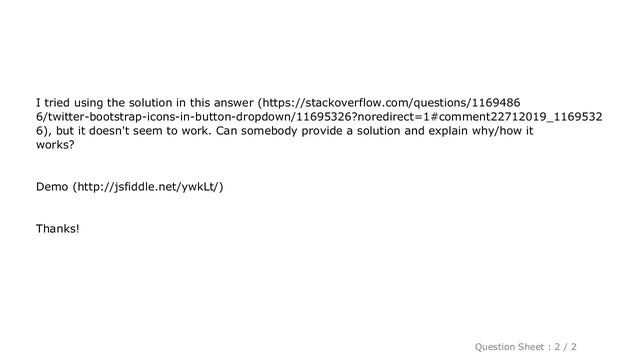 CSS : Adding icons to a Bootstrap dropdown смотреть онлайн