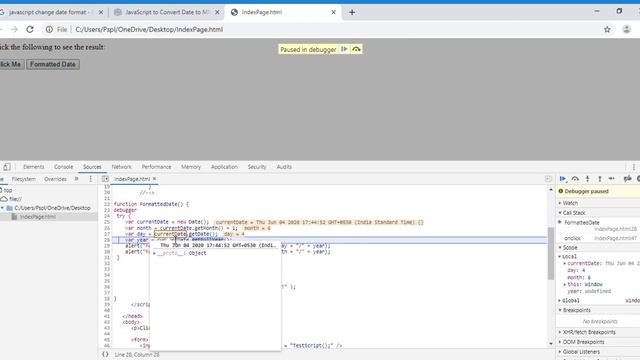 Javascript Date format(mm/dd/yyyy or dd/mm/yyyy) смотреть онлайн