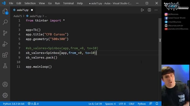 Tkinter - SpinBox - Curso de Python #75 смотреть онлайн