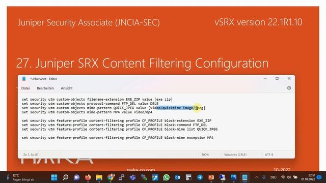 27. Juniper SRX Content Filtering Configuration смотреть онлайн
