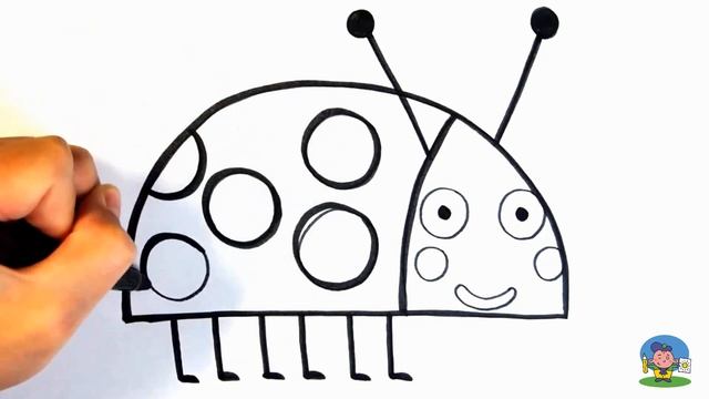Как нарисовать ГАСТОНА / Раскраска БОЖЬЯ КОРОВКА малышам / How To Draw Gaston The Ladybird смотреть онлайн