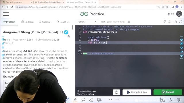 Anagram of string | School Practice Problem | GeeksforGeeks смотреть онлайн