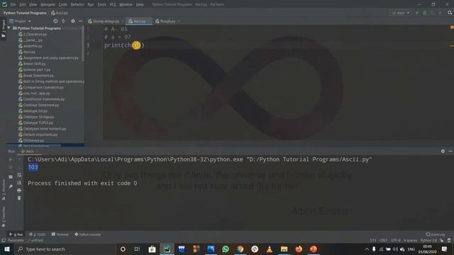 #67-PYTHON TUTORIAL | ORD() AND CHR() FUNCTIONS | WHAT ARE ASCII VALUES IN PYTHON? смотреть онлайн