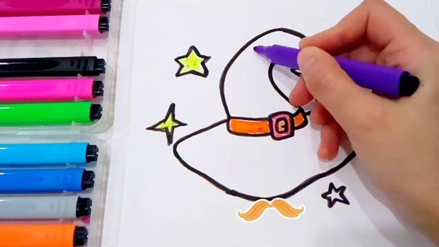 Как нарисовать ШЛЯПУ ВЕДЬМЫ с блёстками на Хэллоуин. Рисуем шляпу ведьмы легко и просто смотреть онлайн