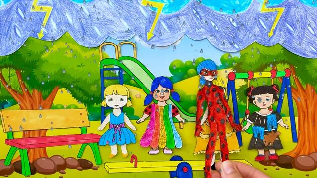 Paper Dolls Family Dress Up - Ladybug & Cat Noir Mother and Daughter Clothes - Costumes Crafts смотреть онлайн