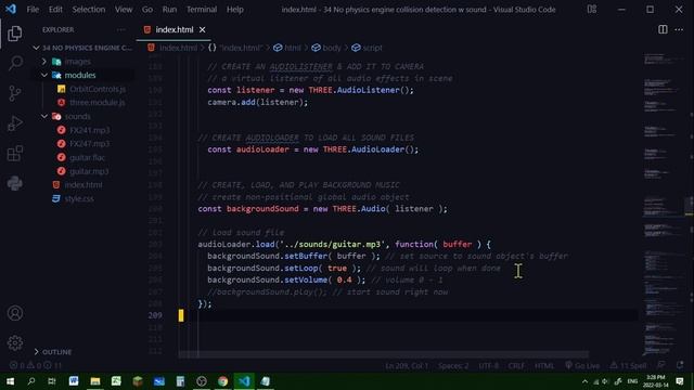 19 How to add background music and sound effects three.js смотреть онлайн