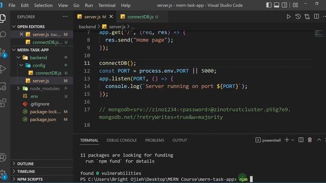 MERN Stack Tutorial | #6 - Connect App To MongoDB (Method 1) смотреть онлайн