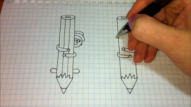 Простые рисунки #396 Парочка с карандашами смотреть онлайн