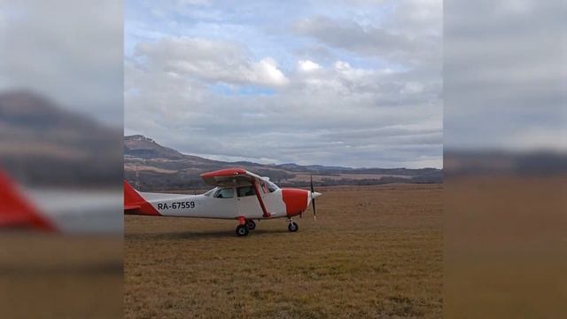 Взлет Cessna 172 с аэродрома Псебай Мостовского района Краснодарского края смотреть онлайн