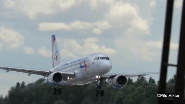 Посадка Airbus A319-112 "Уральских Авиалиний" в ZIA. смотреть онлайн