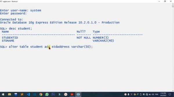3. Alter a table Add column in oracle || Xampp #oracle #xamppmysql #phpmyadmin #3rd #video