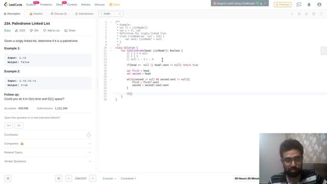 LeetCode 234 Palindrome Linked List смотреть онлайн
