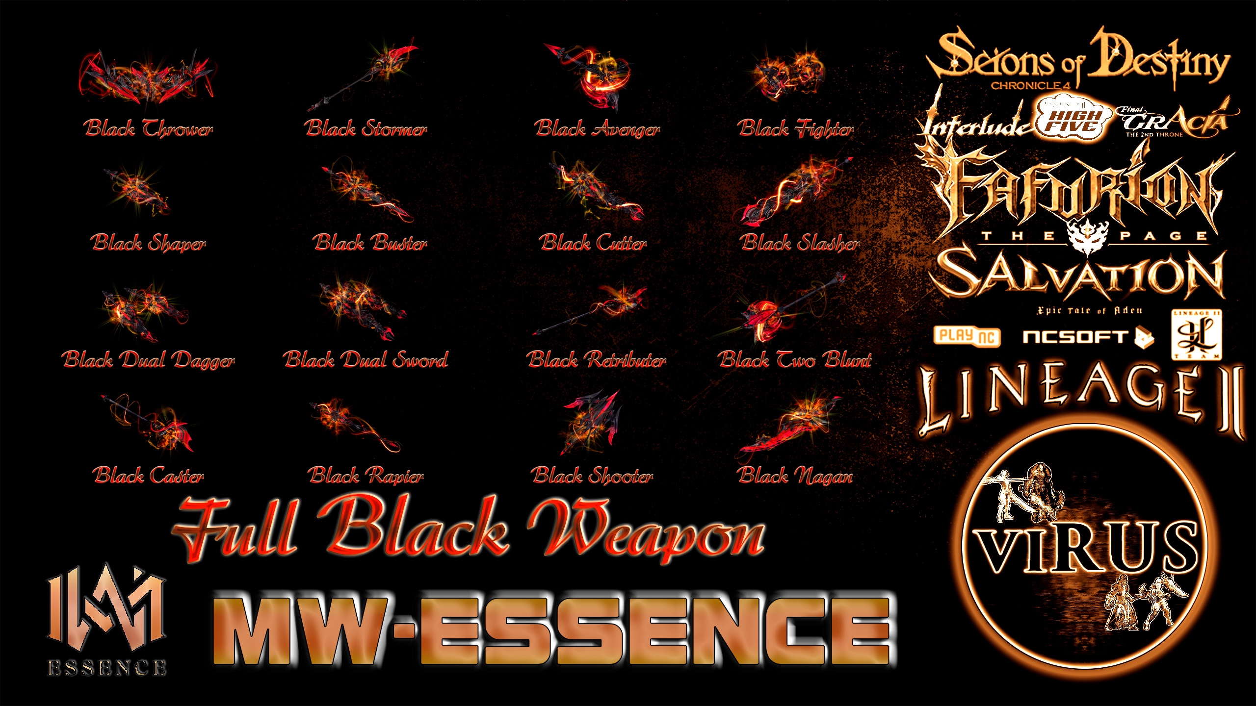 Full Set of Black Weapons for the www.MW-Essence.Com server. LINEAGE II-ESSENCE ◄√i®uS► смотреть онлайн
