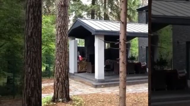 Отделка фасада. Камень + планкен из лиственницы смотреть онлайн
