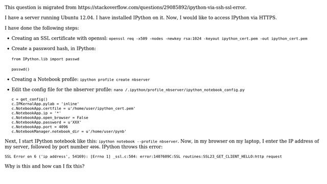 Connect to IPython via HTTPS, got SSL error смотреть онлайн