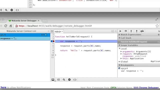 Debug your server-side JavaScript with Chrome and Wakanda смотреть онлайн