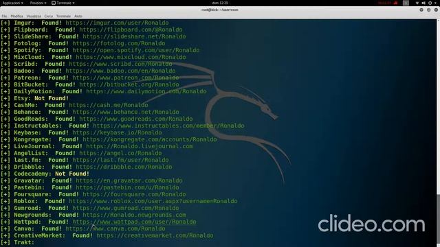 Installazione ed uso di User Recon con Kali Linux смотреть онлайн