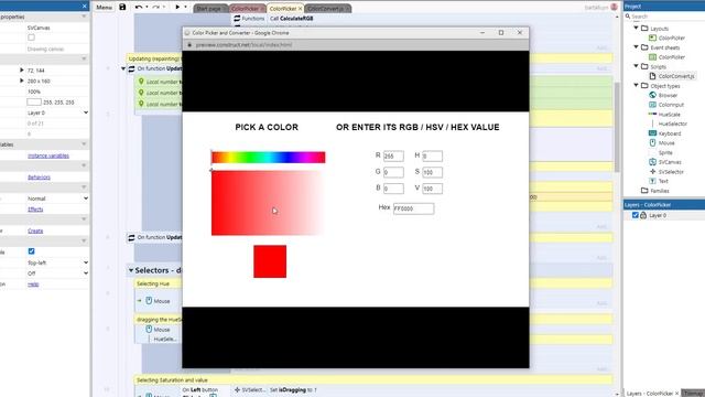 Construct 3 demonstration : creating a color picker смотреть онлайн