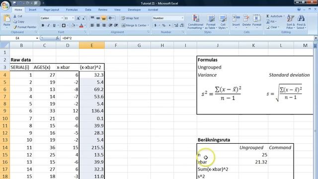 Basic statistics tutorial 22 Standard deviation (ungrouped) смотреть онлайн