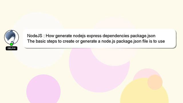 NodeJS : How generate nodejs express dependencies package.json смотреть онлайн
