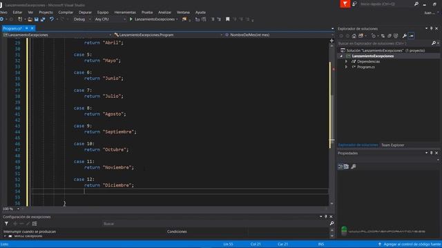 Curso C#. Excepciones IV. Lanzamiento de excepciones con throw. Vídeo 25 смотреть онлайн