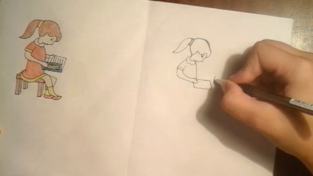 Запрос. Как нарисовать девочку (читает)?))) смотреть онлайн