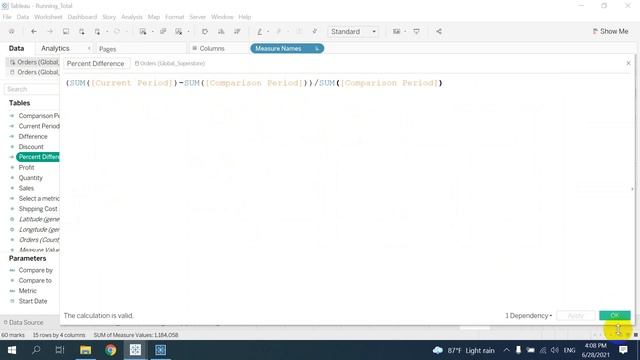 Comparison Previous Period vs Current Period in Tableau смотреть онлайн
