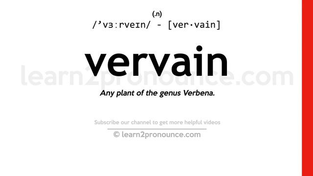 Pronunciation of Vervain | Definition of Vervain смотреть онлайн