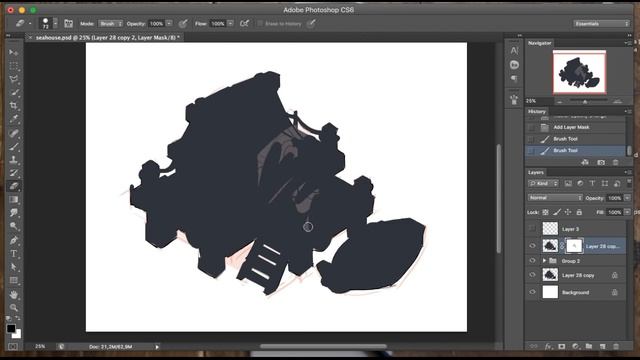 Рисуем тени с помощью Layer Mask смотреть онлайн
