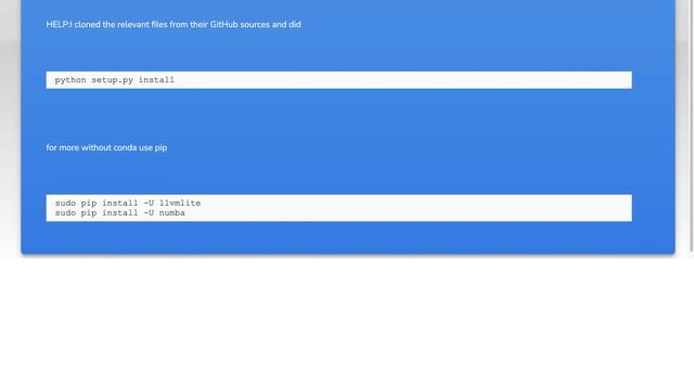 pip not installing numba/llvmlite properly within conda environment смотреть онлайн