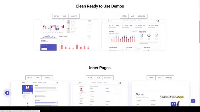 Airmin Laravel HTML SCSS Admin Template app dashboard vue js Website Builder смотреть онлайн