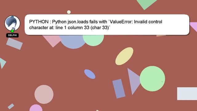 PYTHON : Python json.loads fails with `ValueError: Invalid control character at: line 1 column 33 ( смотреть онлайн
