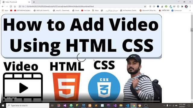 How to Add Thumbnail To a Video In HTML CSS Bangla Tutorial || Add Poster/Thumbnail to Video By HTM смотреть онлайн