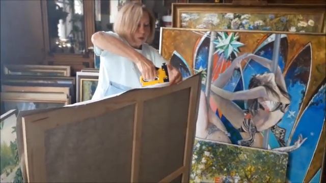 Бесплатные мастер классы Инессы Сафроновой. Натяжка холста. смотреть онлайн