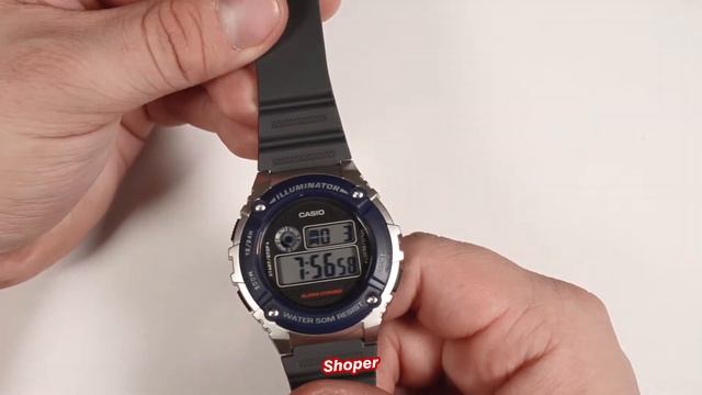 Обзор и настройка наручных часов CASIO W-216H-2A от Shoper. смотреть онлайн