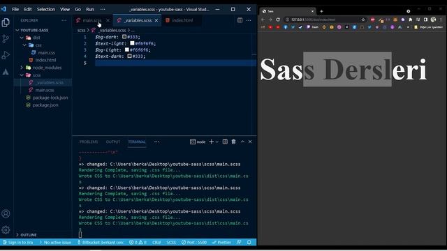 SASS NEDİR | NASIL KULLANILIR | NODE-SASS | WEB YAZILIM DERSLERİ смотреть онлайн