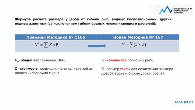 Исчисление вреда водным биологическим ресурсам