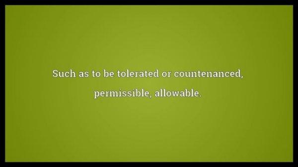 Tolerable Meaning